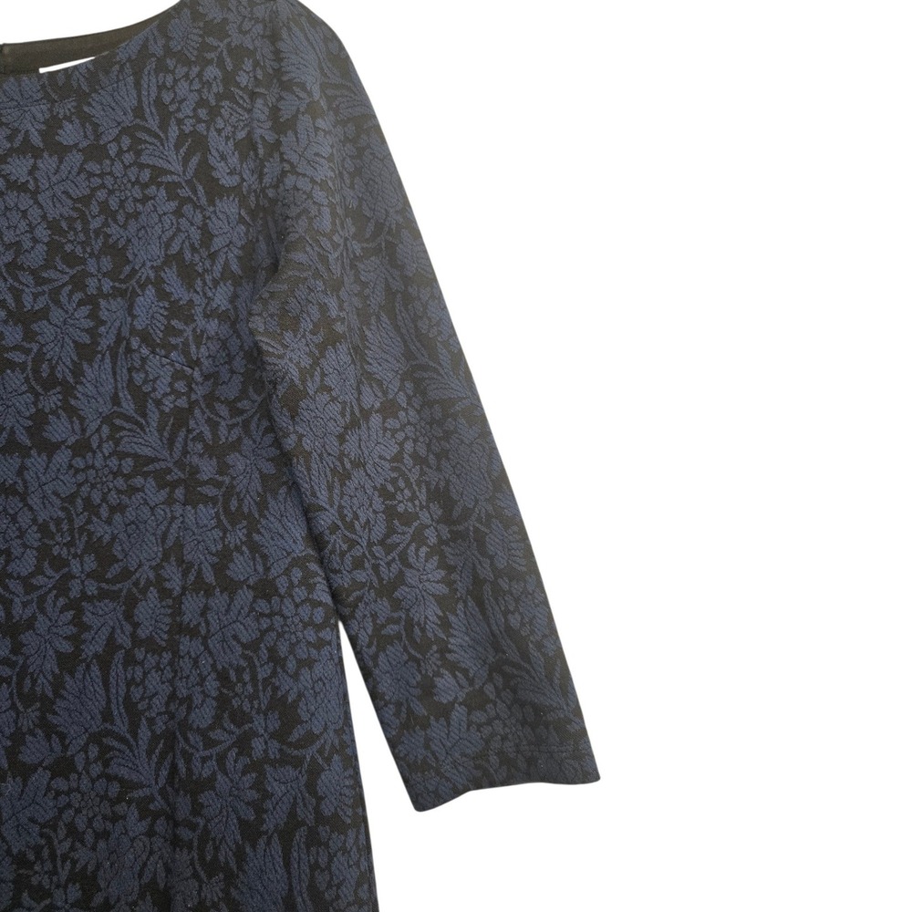 LOFT Dark Academia Coquette Floral Jacquard Shift Dress Elegant Minimalist Siz 8 - Picture 5 of 7